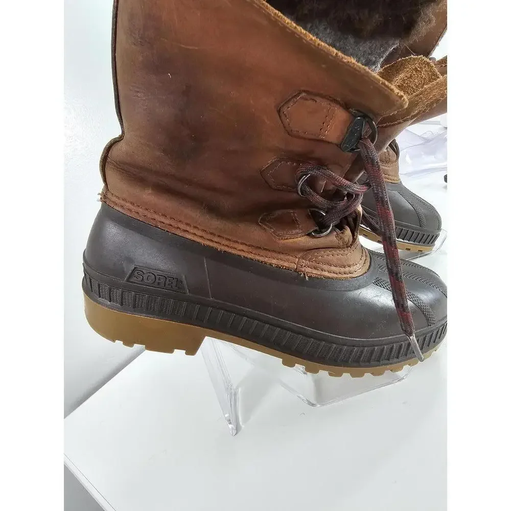 Sorel Winter Waterproof Leather and Rubber Boots with Fleece Lining